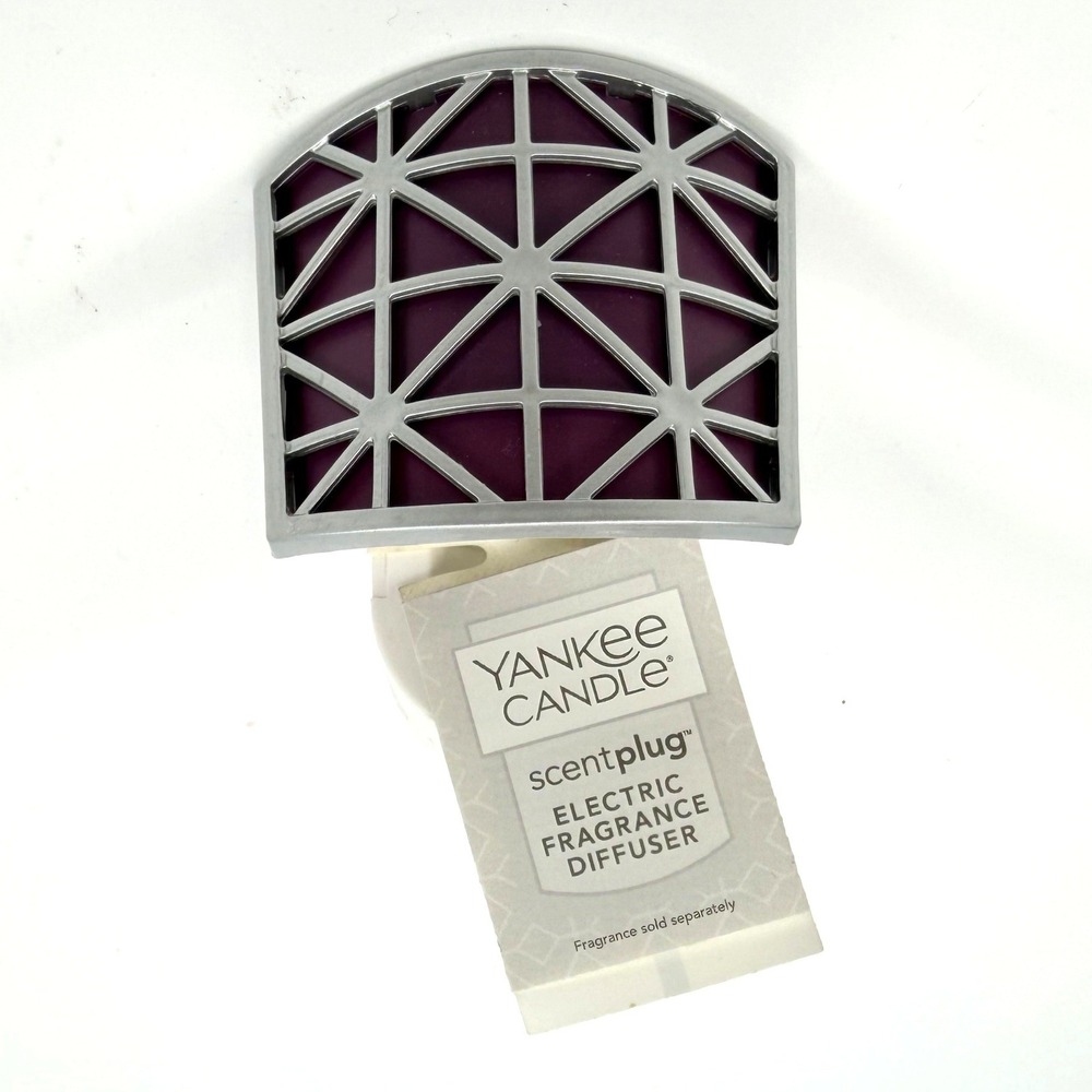 NEW Yankee Candle ScentPlug Electric Fragrance Diffuser Purple Silver Geometric